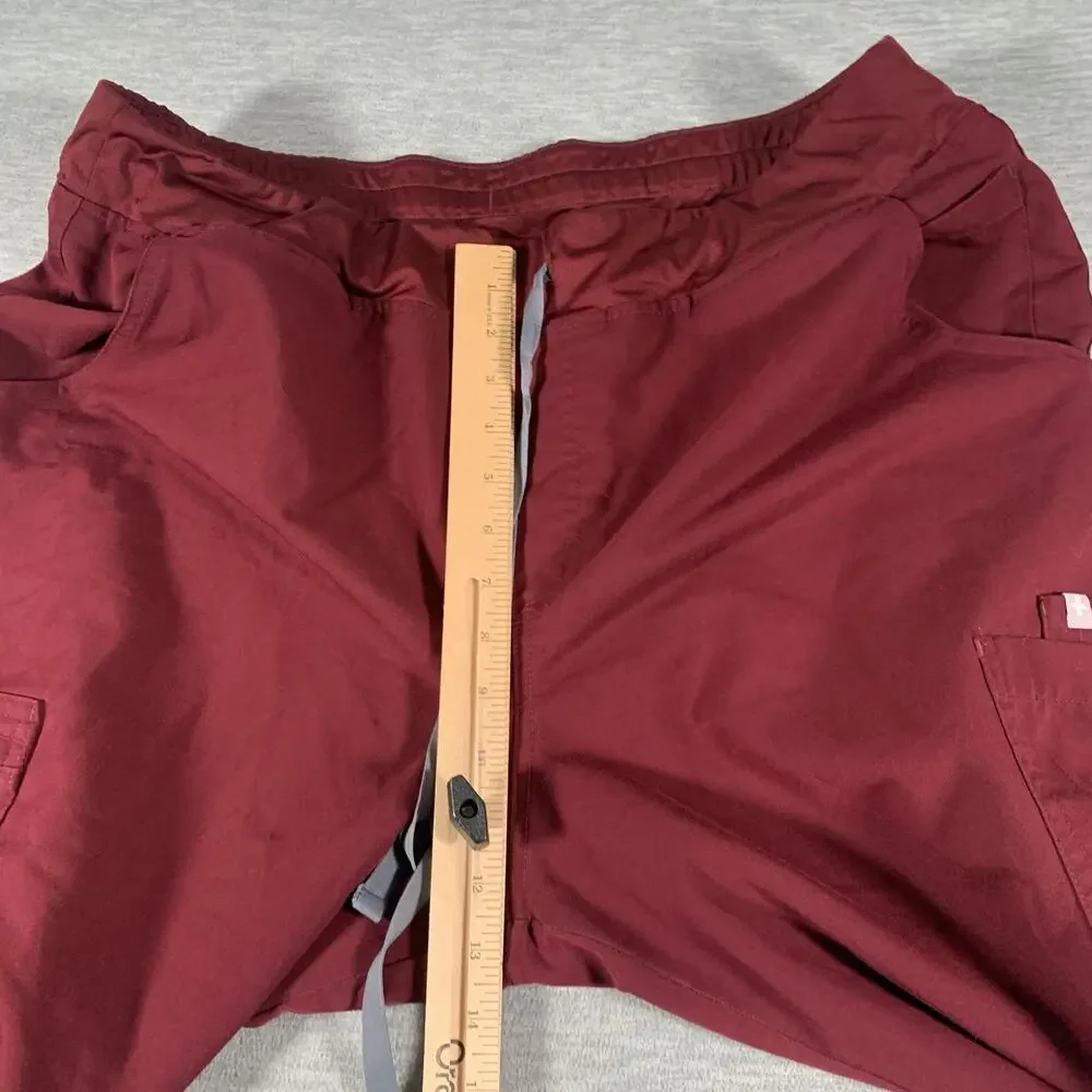 FIGS Pants Mens 41x29 Red Technical Collection Scrub Cargo Elastic Waist Pockets